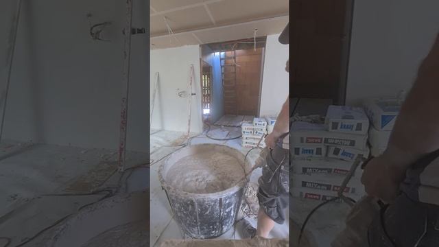 Plafonnage Knauf Mp75 Mélange Mistura De Gesso Liso