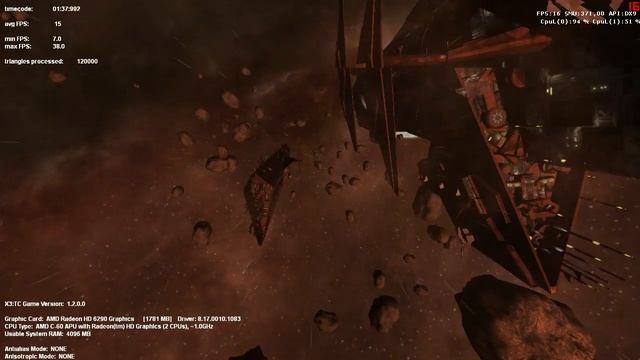 X3 - Terran Conflict Benchmark on Acer Aspire One 522 AMD C-60 APU Radeon HD6290 смотреть онлайн