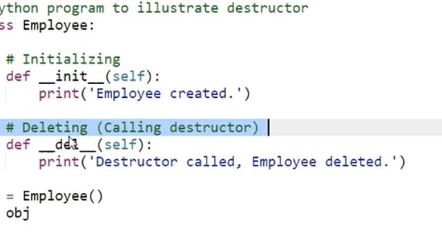DESTRUCTOR IN CLASS PYTHON смотреть онлайн