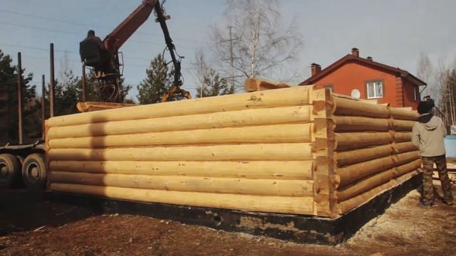 Процесс установки сруба бани смотреть онлайн