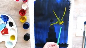 РИСУЕМ САЛЮТ. Идея для детского творчества.Рисунок на 9 Май