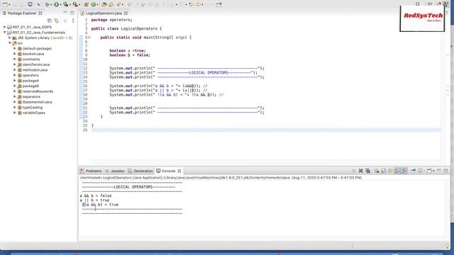 # 33 What are logical operators in Java? | logical operators | Java | RedSysTech смотреть онлайн