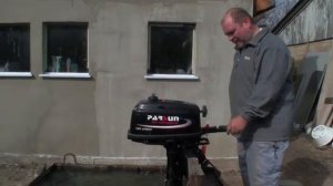 Первый запуск нового двухтактного мотора  Парсун 5.8