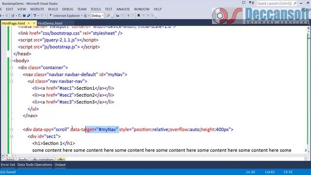 Bootstrap Tutorial - Bootstrap Scroll spy Plug-ins смотреть онлайн