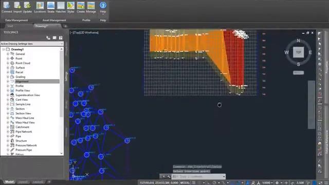 Autocad Civil3d Geotechnical Module. Пример трехмерной модели.