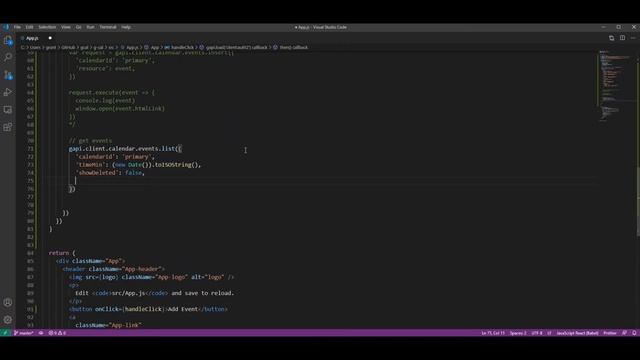 Get events from Google Calendar in React смотреть онлайн