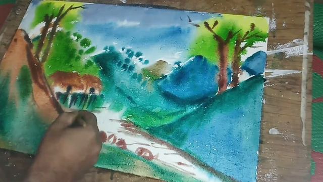 I will easily draw the mountain scene in water color. смотреть онлайн