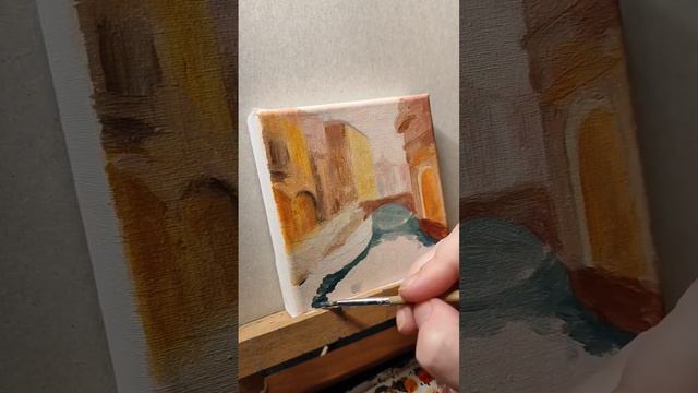 Начало Венеция #акрилом 10х10 см #Venice