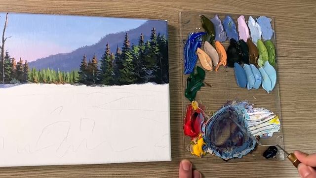 Acrylic Painting Stream Waterfall Landscape