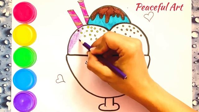 Let's Draw and Paint Ice Cream Easily Together | Painting, Drawing, Coloring for Toddlers & Kids смотреть онлайн