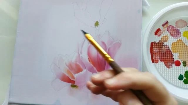 Пишем магнолию в технике батик. смотреть онлайн