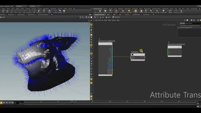 Houdini Attribute Transfer node tutorial (RUS) смотреть онлайн