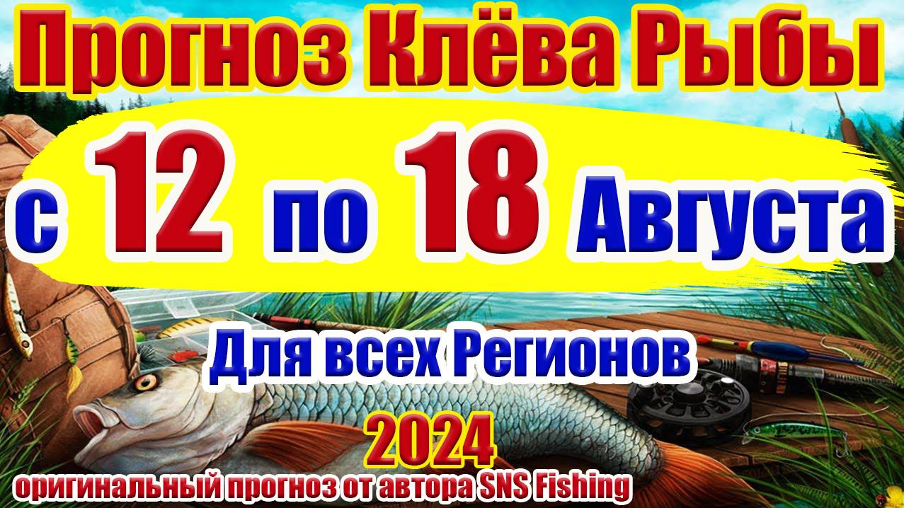 Прогноз клева рыбы на неделю с 12 по 18 Августа Прогноз клева рыбы Лунный Календарь рыбы смотреть онлайн