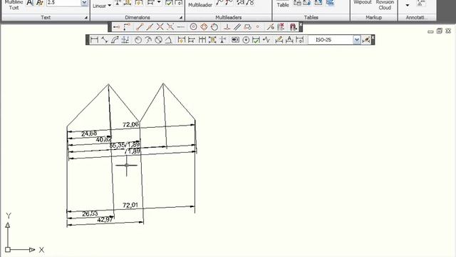 Примитивы в Autocad. Базовый размер, размерная цепь. Урок 37 смотреть онлайн