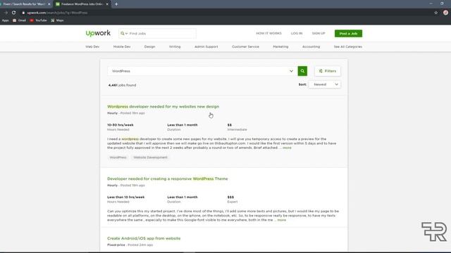 Demand of WordPress CMS at marketplace Upwrok, Fiverr смотреть онлайн