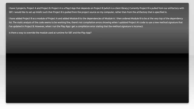 IntelliJ: How do I override a dependency in SBT with a module imported from local source? смотреть онлайн