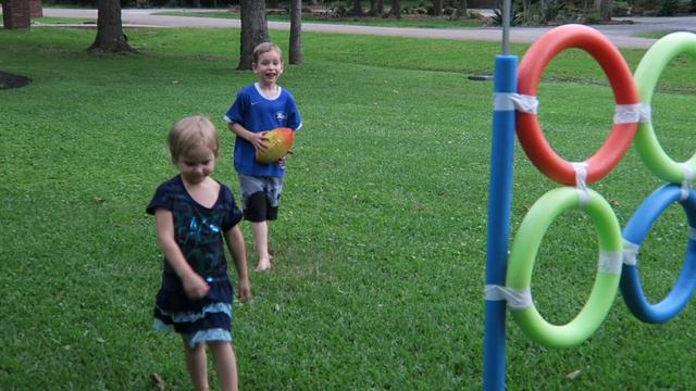 GIANT pool noodle target ball game backyard BALL games family fun playtime kids hopes vlogs how to смотреть онлайн