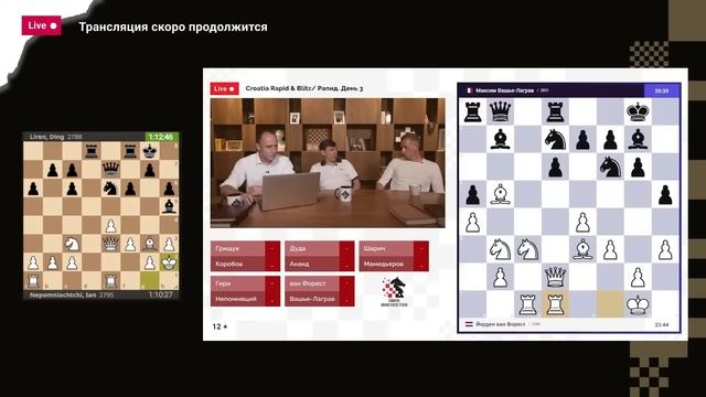 МАТЧ НА ПЕРВЕНСТВО МИРА: НЕПОМНЯЩИЙ - ДИН ЛИЖЭНЬ | 1 партия | ? Свидлер, Грищук ♟️ Lichess.org [RU] смотреть онлайн