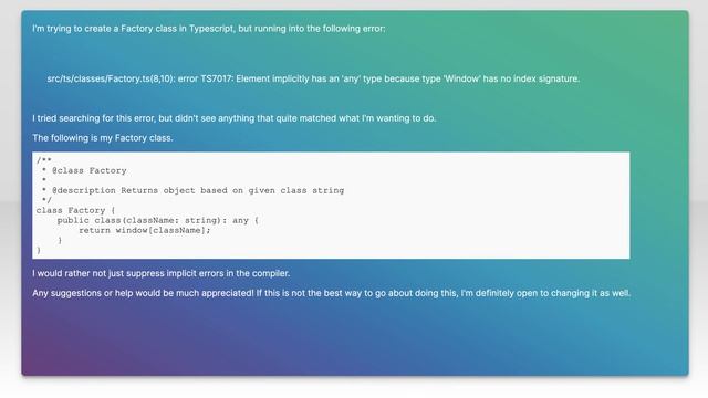 Element implicitly has an 'any' type because type 'Window' has no index signature? смотреть онлайн