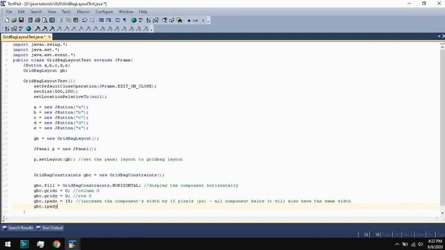 Java Advanced Tutorial 4 : GUI Layout #6 - GridBag Layout смотреть онлайн