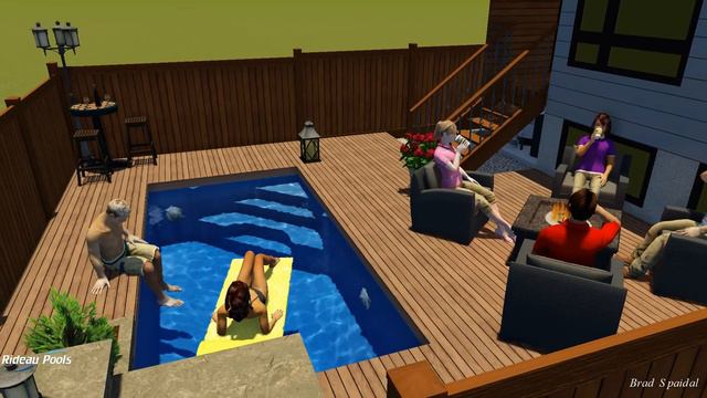 8 x 16 Contemporary Pool with Waterfall by Rideau Pools Ottawa смотреть онлайн