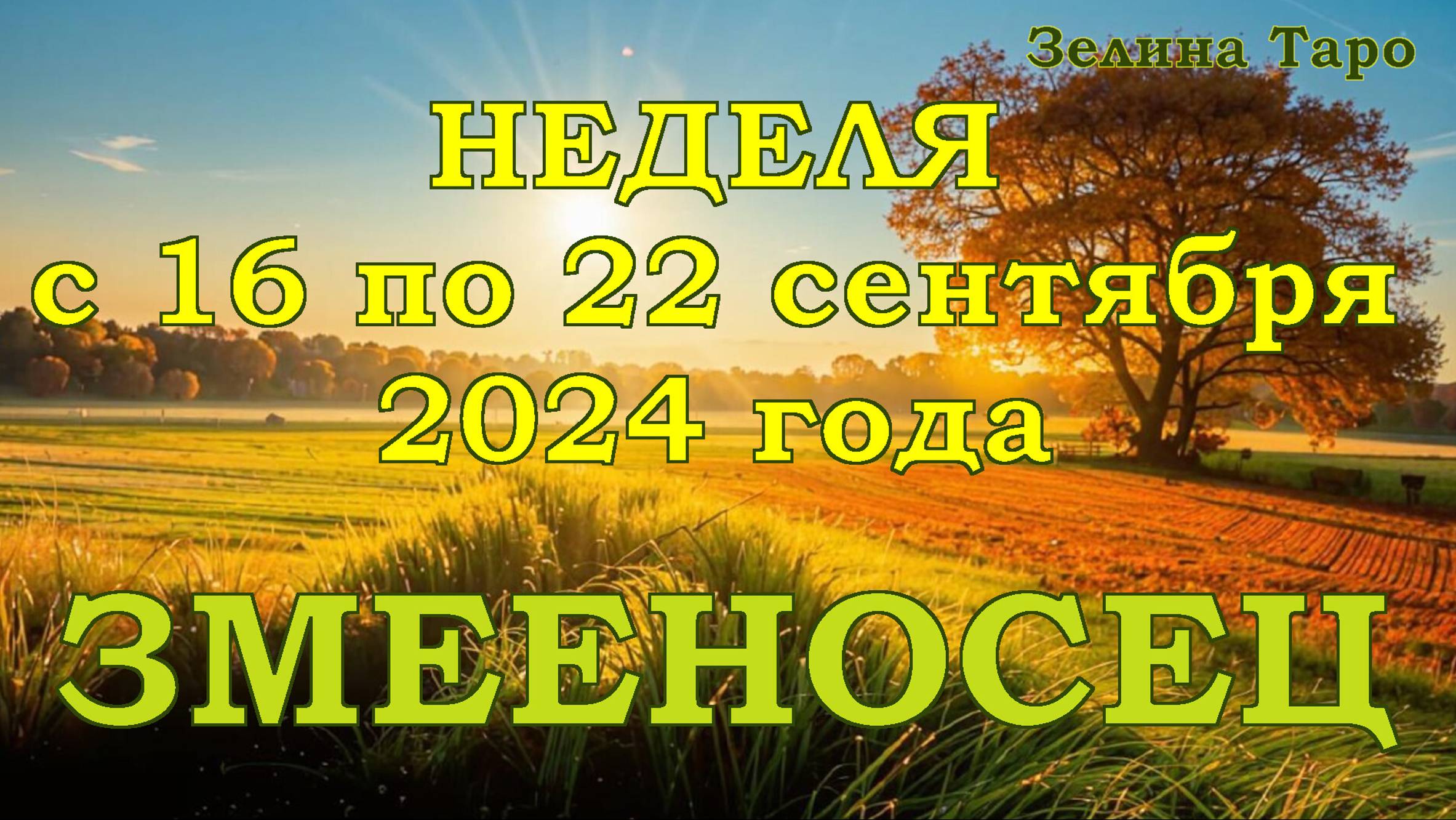 ЗМЕЕНОСЕЦ | ТАРО прогноз на неделю с 16 по 22 сентября 2024 года