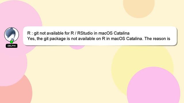 R : git not available for R / RStudio in macOS Catalina смотреть онлайн