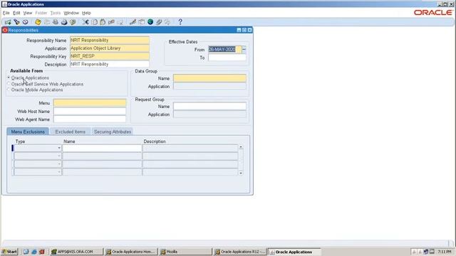 Oracle Applications Training - Responsibility Creation - II смотреть онлайн