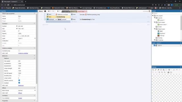 Platformer - Continuous Jump Fix - Construct 3 Tutorials смотреть онлайн