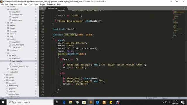 how to load ajax scroll data in codeigniter смотреть онлайн
