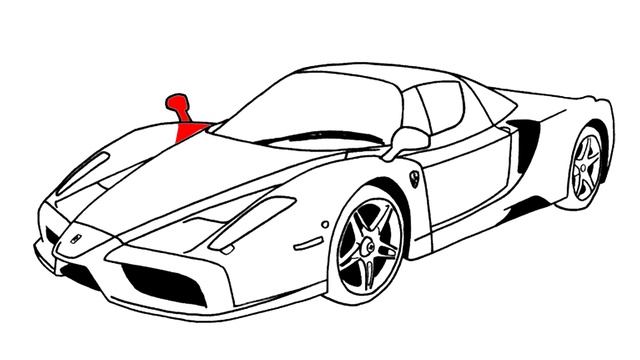 Как нарисовать красный спортивный автомобиль | Раскраски детей HD | Рисование и окраска смотреть онлайн