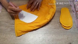 Тапочки для дачи из капюшона от старой куртки