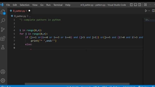 "B" Pattern easy trick in python || B pattern programme. смотреть онлайн