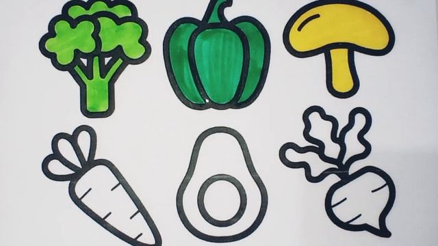 Learn Vegetables, Painting and Colouring for Kids & Toddlers | Draw, Paint and Learn ABCD /#drawing смотреть онлайн