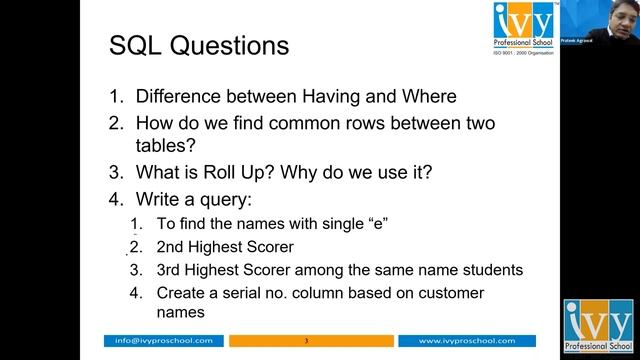 SQL Mock Interview Questions and Answers | Ivy Pro School | Mock SQL Interview Preparation смотреть онлайн