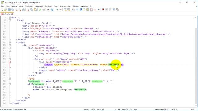 PHP Search Spider #2 Create search form смотреть онлайн