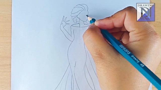 How to draw Beautiful Dress Elsa | Beginner Pencil Drawing Tutorial | drawing for girls смотреть онлайн