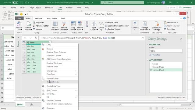How to Remove Spaces in Excel using Power Query - Office 365 смотреть онлайн