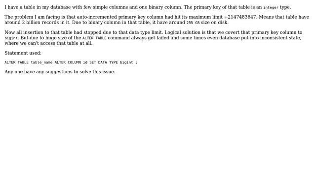 Databases: Alter postgresql table with huge data смотреть онлайн