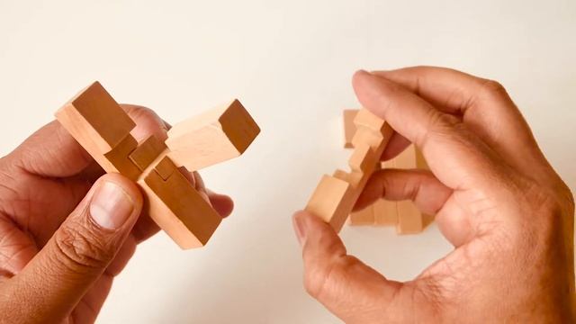 Wooden Burr Puzzle -3D Cross puzzle -IQ puzzle-Rompecabezas de madera-The best solution. смотреть онлайн