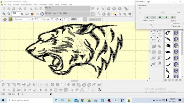 digitize Angry TIGER # making design for embroidery #and how to use janome digitize software MB4 # смотреть онлайн