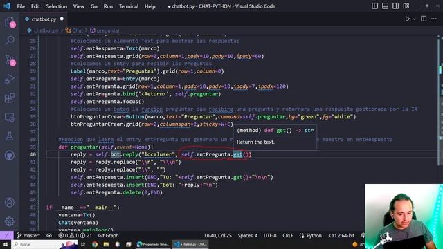 Crear formulario del chat inteligente de python смотреть онлайн