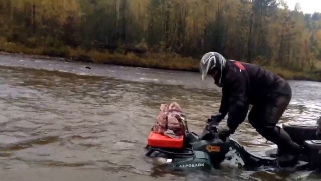 Брод через р. Тойсик. BRP1000, Arctic Cat TRV700, CF Moto U800, Jumbo 700 смотреть онлайн