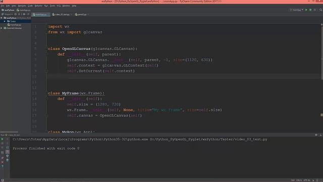 wxPython GUI and PyOpenGL - 03 - creating the Canvas смотреть онлайн