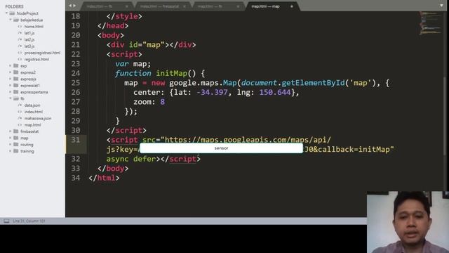 Contoh Penerapan Javascript (2) - Menampilkan Peta Google Maps di Web смотреть онлайн
