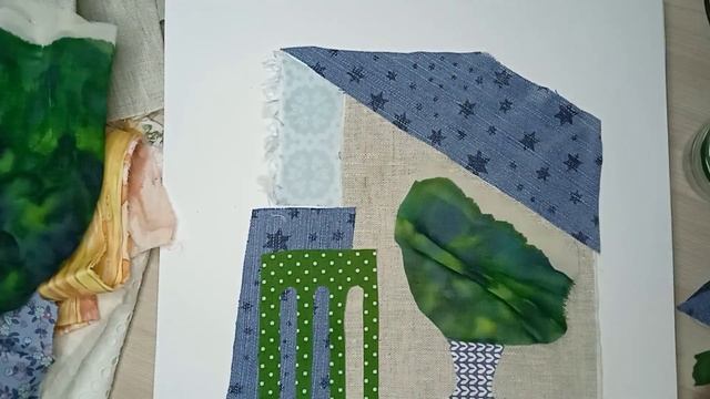 Как сделать коллаж из ткани. Натюрморт. Картина из ткани. смотреть онлайн