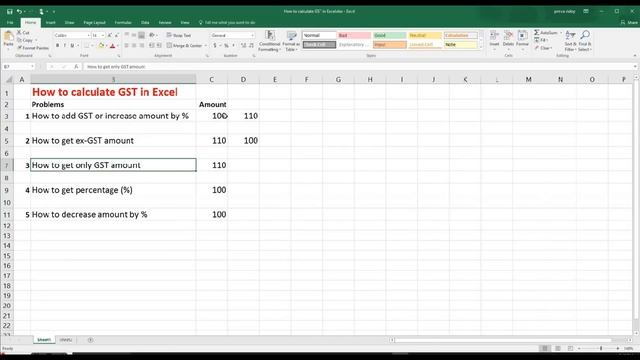 How to calculate GST in Excel by using different techniques with easy step by step tutorial смотреть онлайн