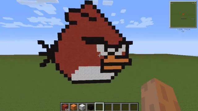 Майнкрафт пиксель арт Angry Birds #1 смотреть онлайн