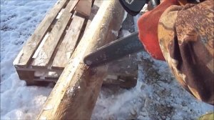 Рез чаши в бревне