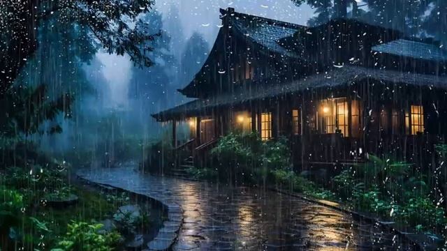 Barulho de Chuva muito Forte e Trovão Constante no Telhado - Som de Chuva para Dormir Profundamente смотреть онлайн